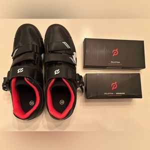Peloton Bike Shoes w/UrbanEars Headphones and Heart Rate Monitor